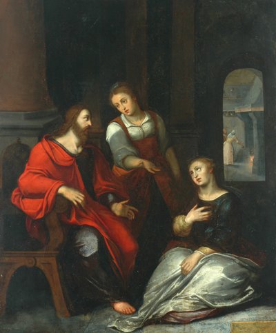 Cristo na casa de Maria e Marta, 1556 de Otto van Veen